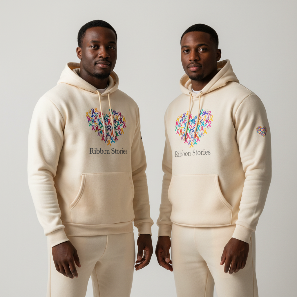 Cream Men's Ribbon Stories Hoodie